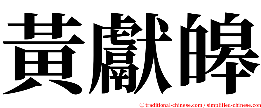 黃獻皞 serif font