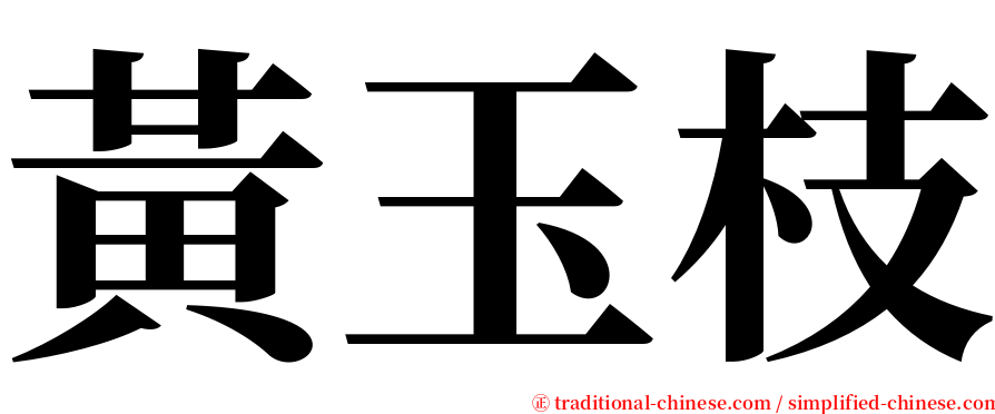 黃玉枝 serif font