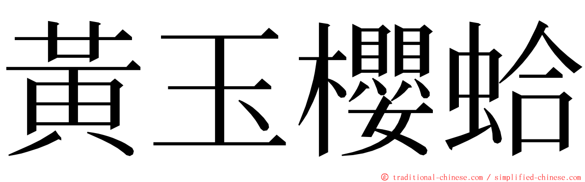 黃玉櫻蛤 ming font