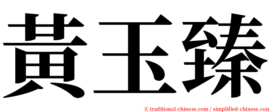 黃玉臻 serif font
