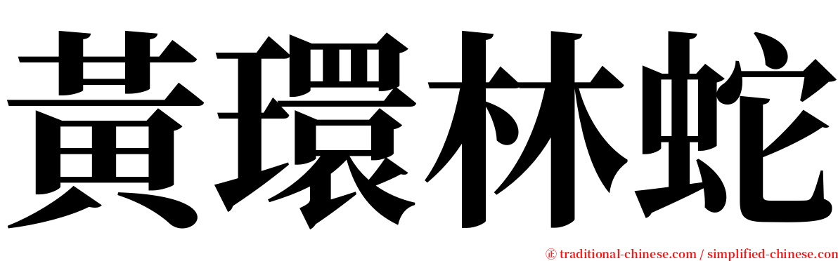 黃環林蛇 serif font