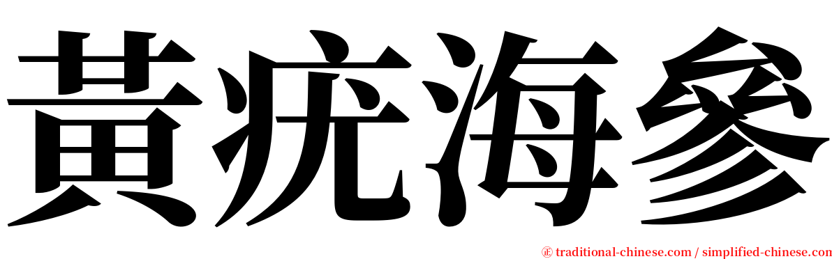 黃疣海參 serif font