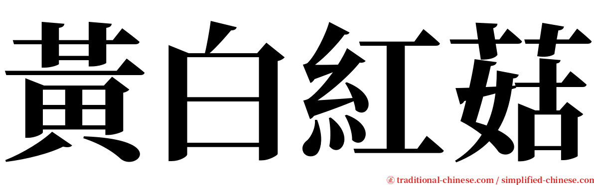 黃白紅菇 serif font