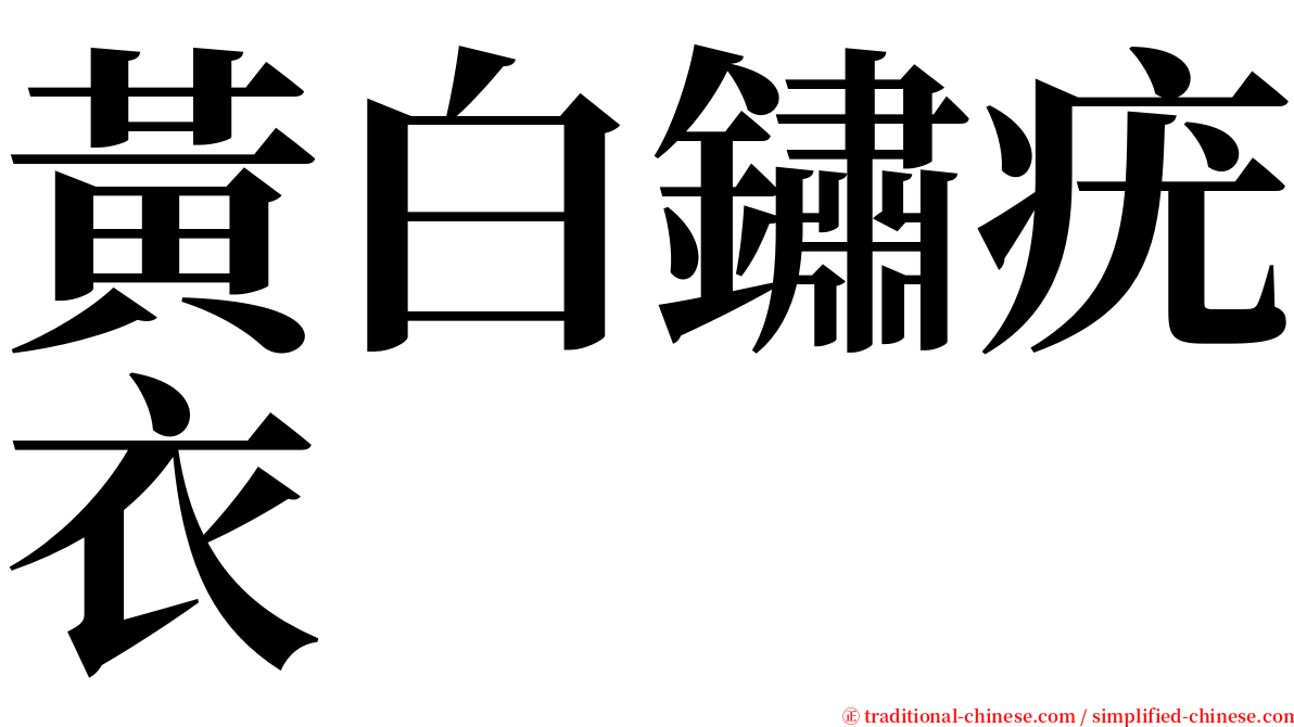 黃白鏽疣衣 serif font