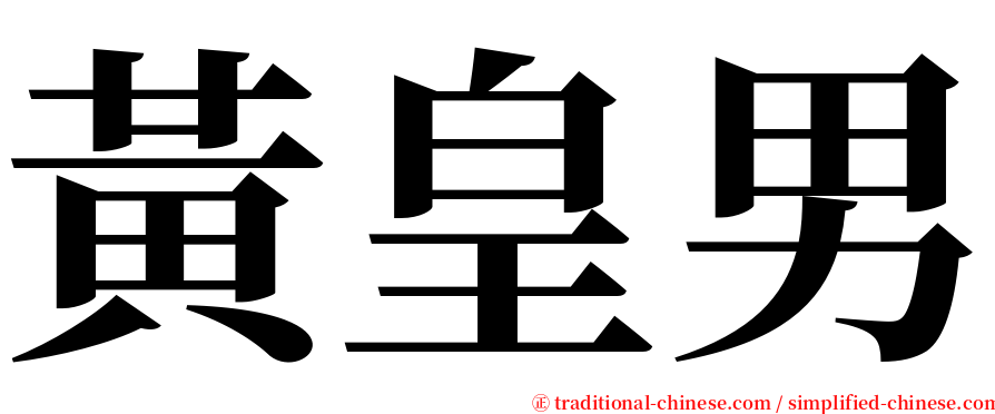 黃皇男 serif font