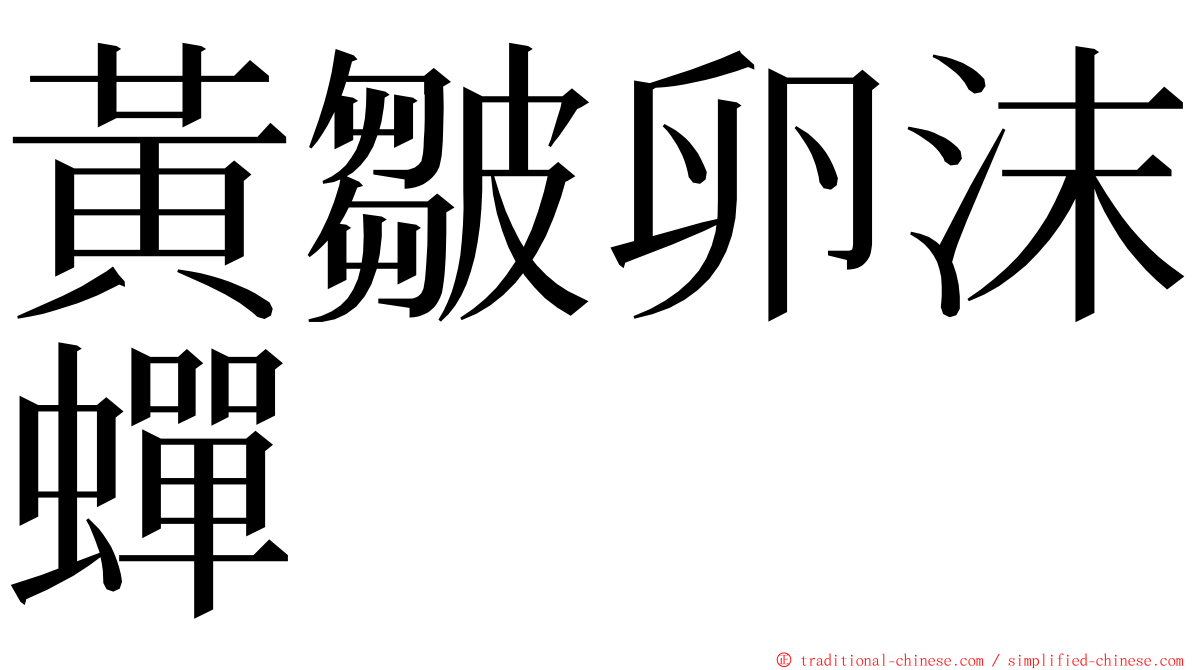 黃皺卵沫蟬 ming font