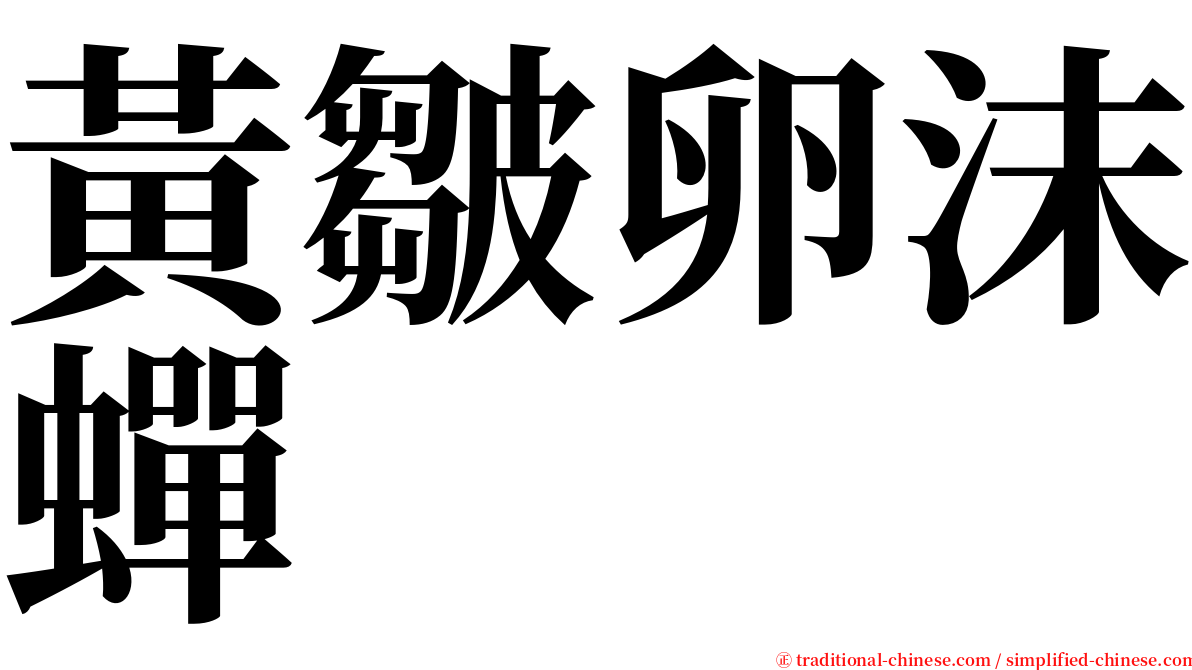 黃皺卵沫蟬 serif font