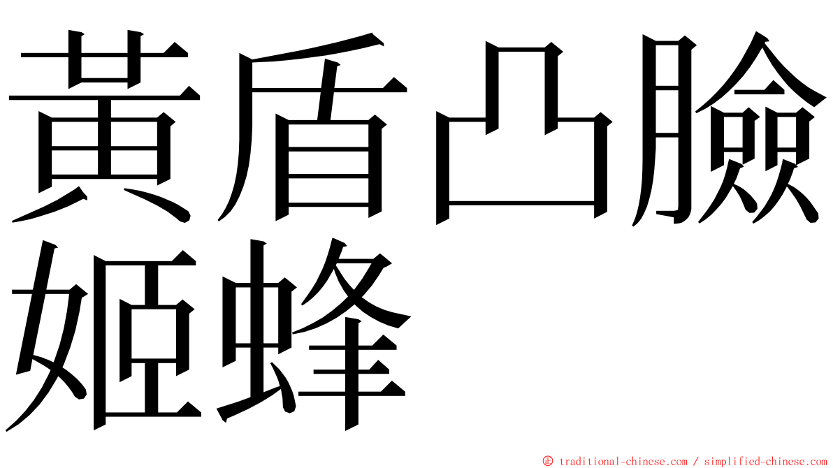 黃盾凸臉姬蜂 ming font