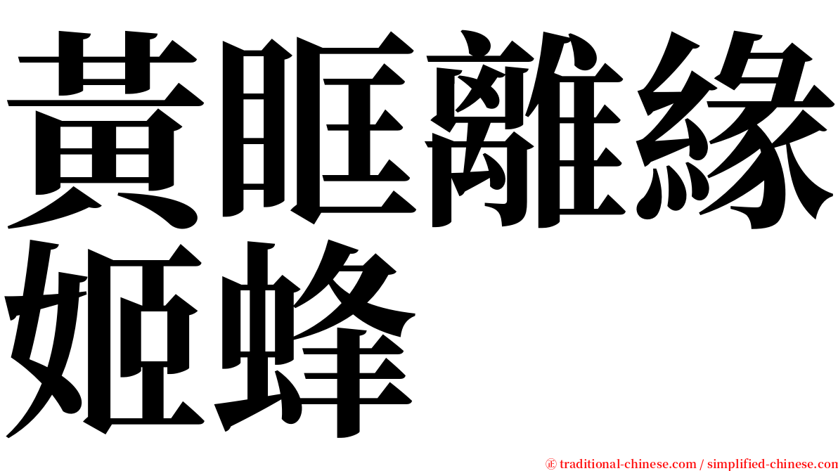 黃眶離緣姬蜂 serif font