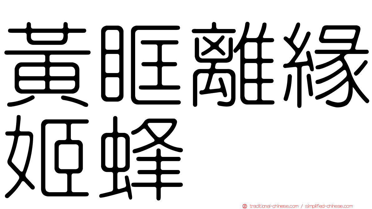 黃眶離緣姬蜂