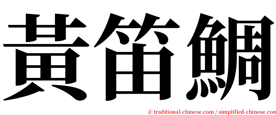 黃笛鯛 serif font