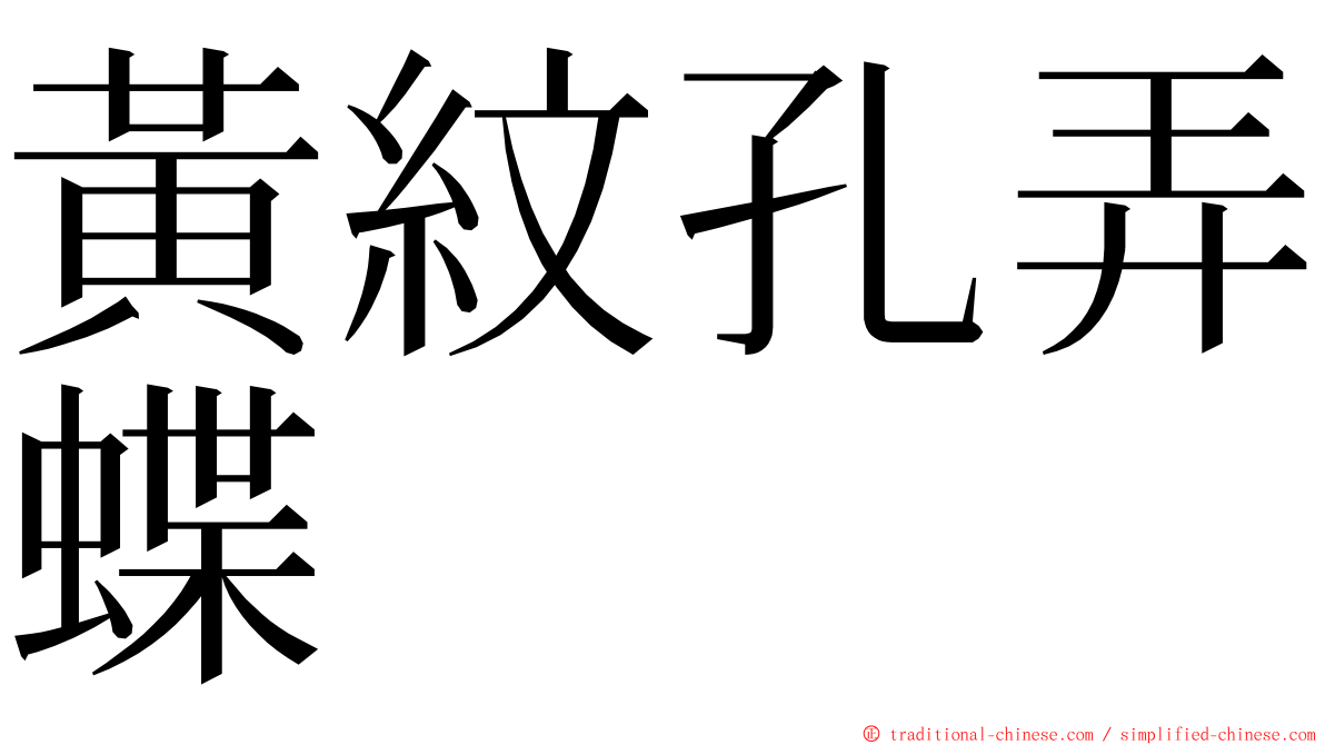 黃紋孔弄蝶 ming font