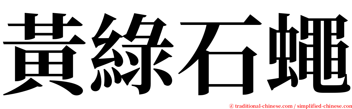 黃綠石蠅 serif font