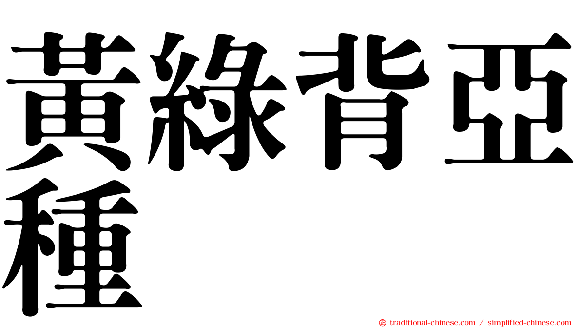 黃綠背亞種