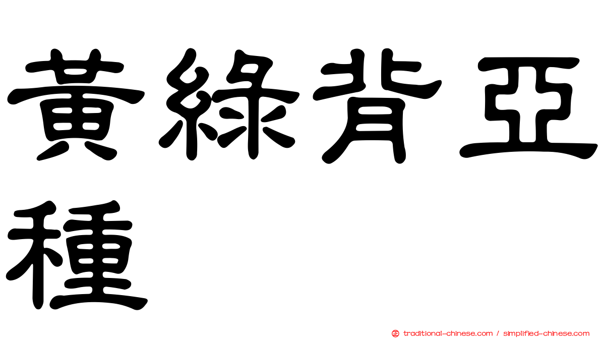 黃綠背亞種