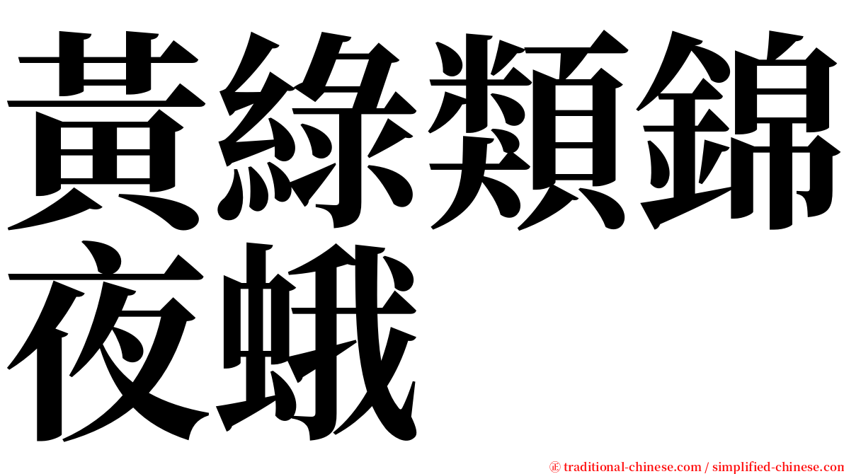 黃綠類錦夜蛾 serif font
