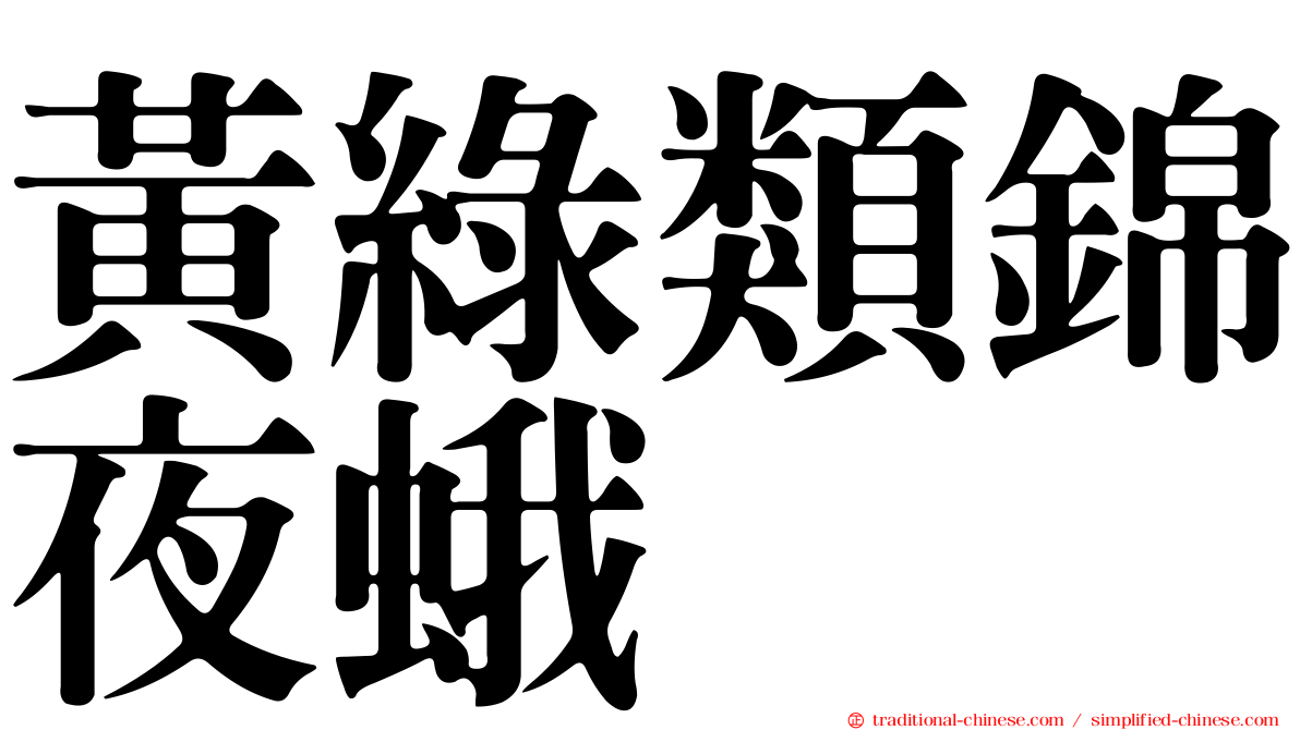 黃綠類錦夜蛾