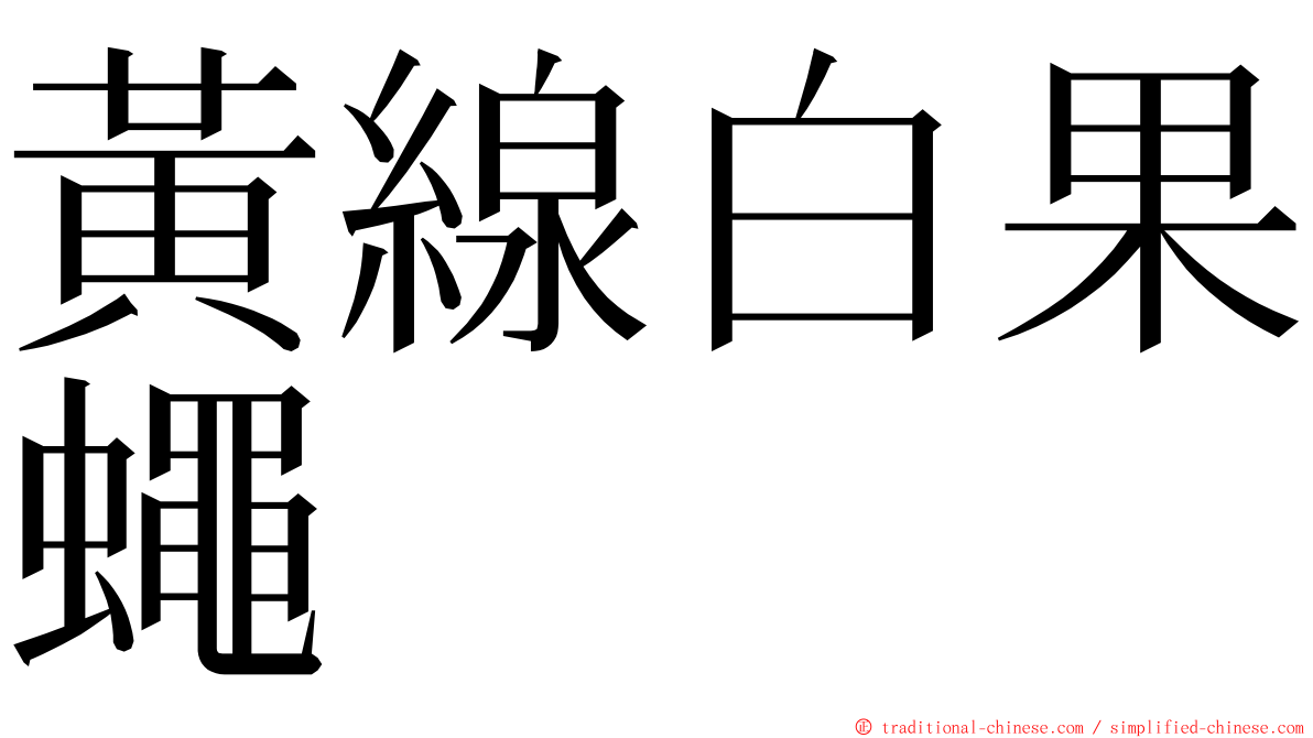 黃線白果蠅 ming font