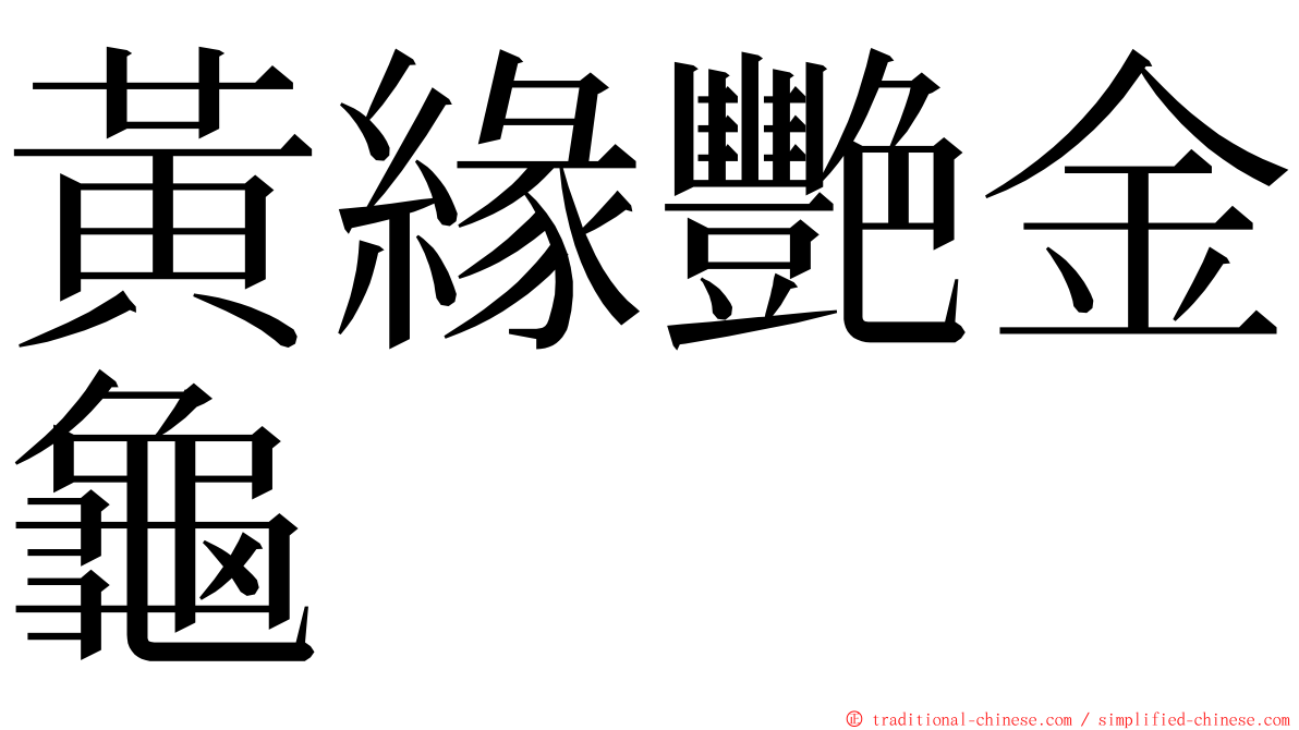 黃緣艷金龜 ming font