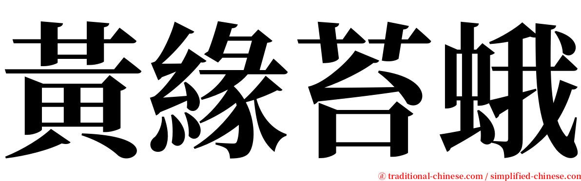 黃緣苔蛾 serif font