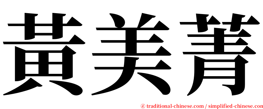黃美菁 serif font