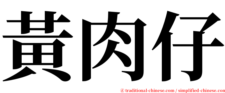 黃肉仔 serif font