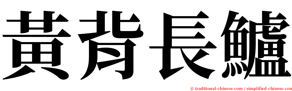 黃背長鱸 serif font