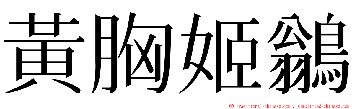 黃胸姬鶲 ming font