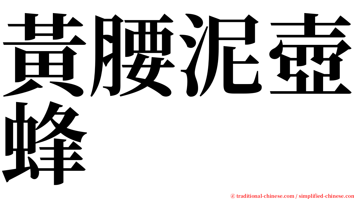 黃腰泥壺蜂 serif font