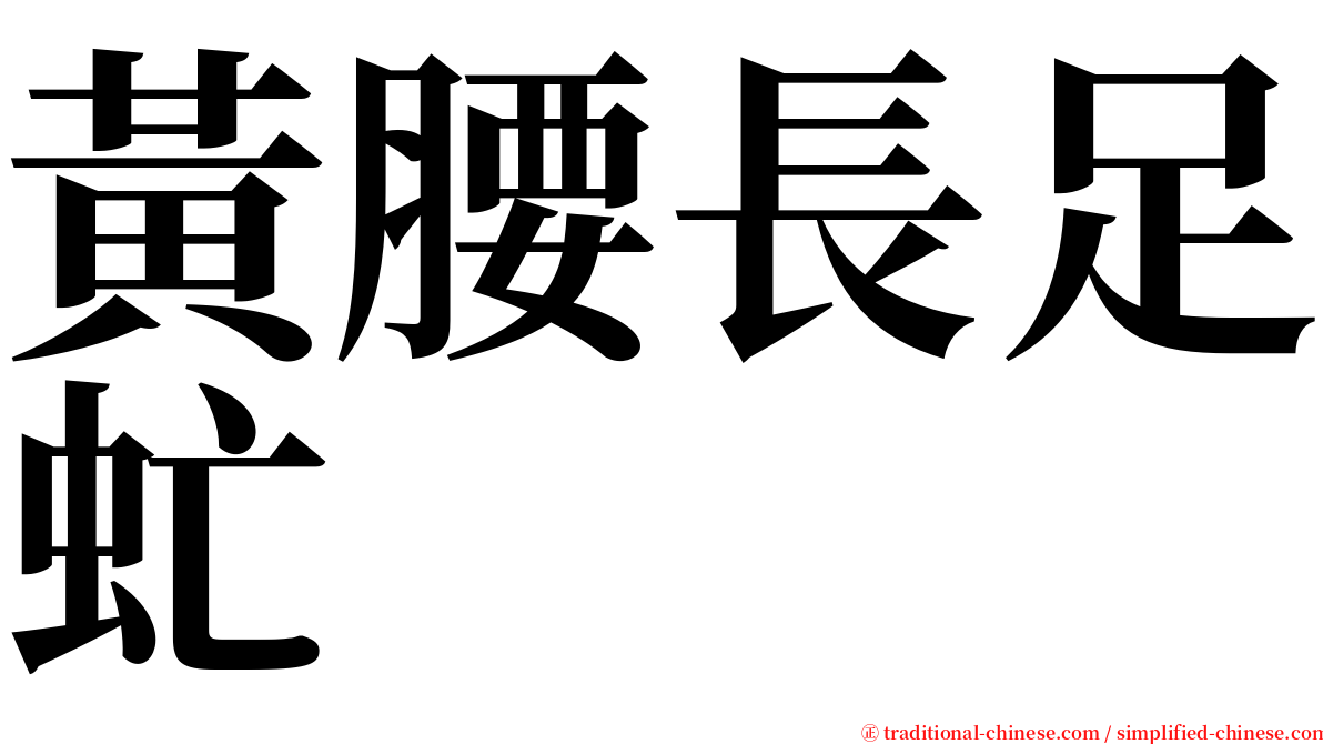 黃腰長足虻 serif font