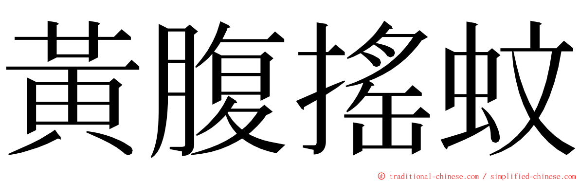 黃腹搖蚊 ming font