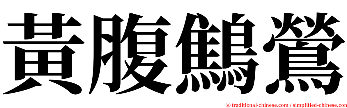 黃腹鷦鶯 serif font