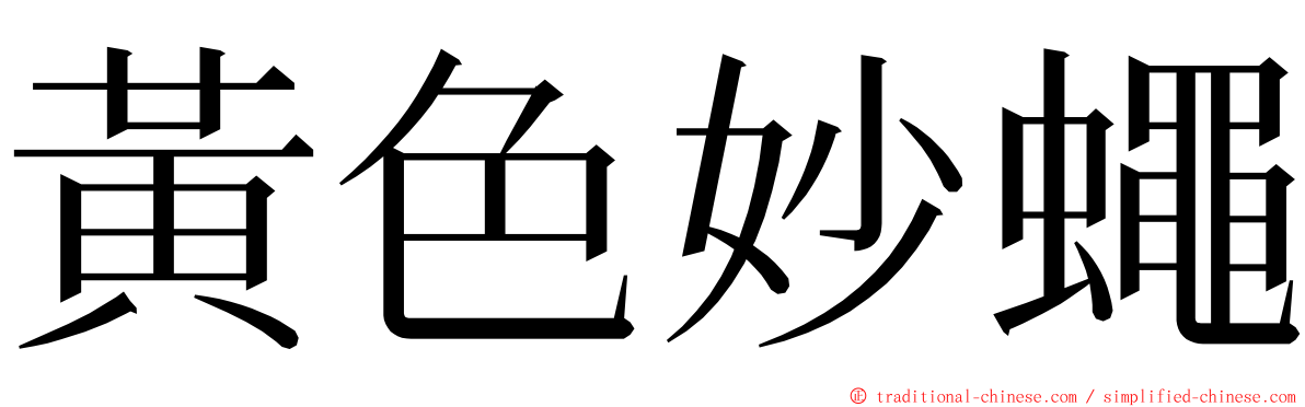 黃色妙蠅 ming font