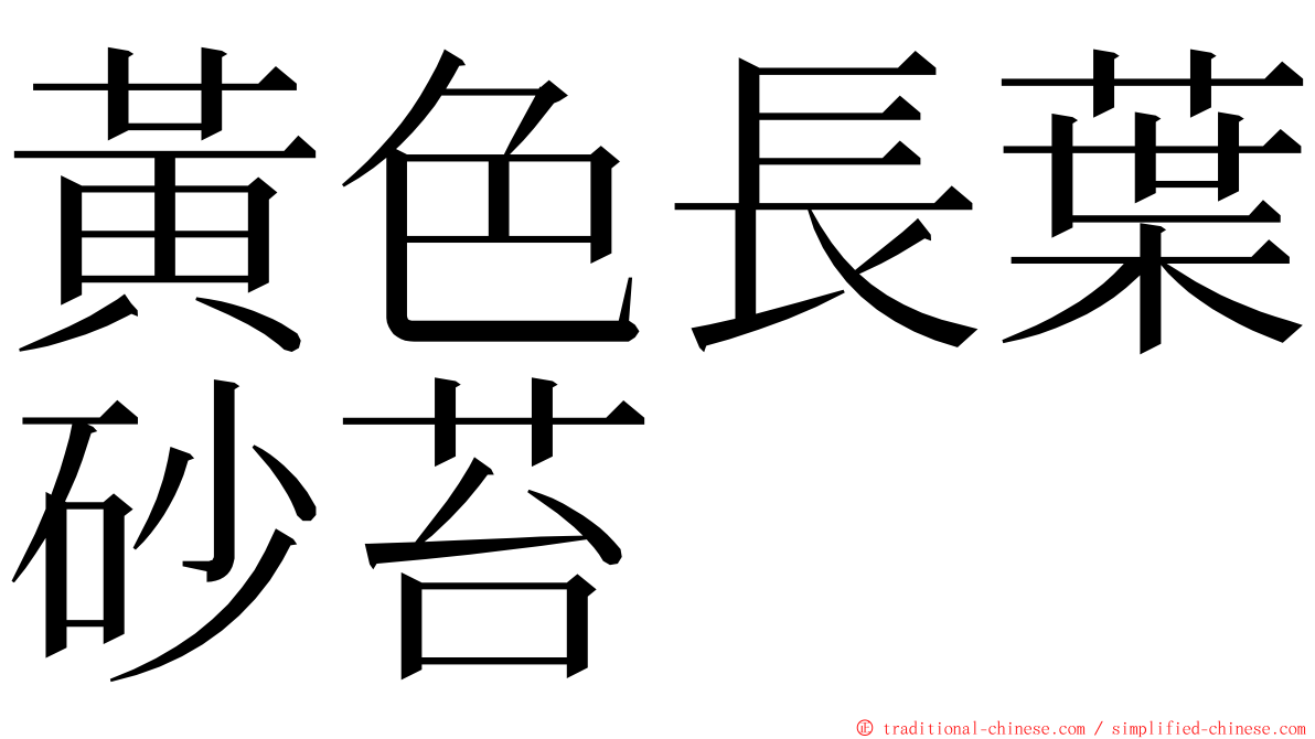 黃色長葉砂苔 ming font