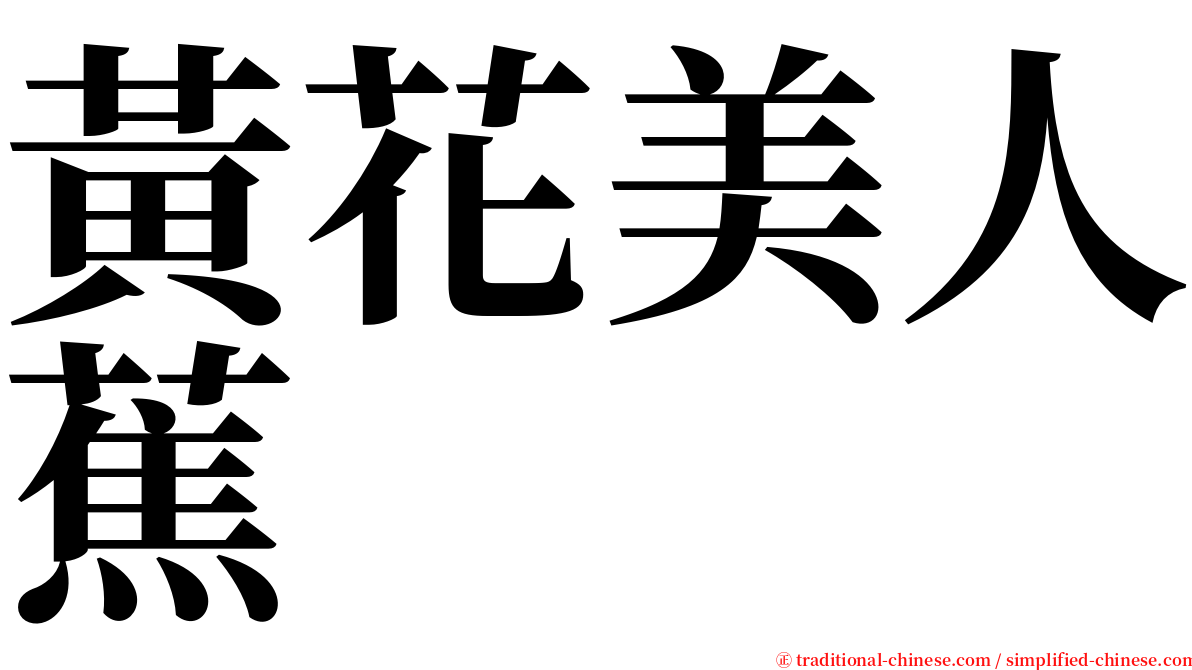 黃花美人蕉 serif font