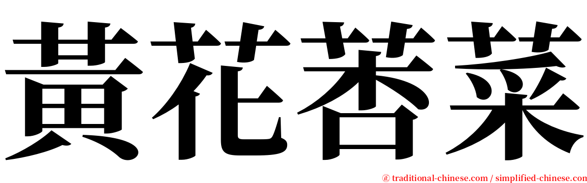 黃花莕菜 serif font