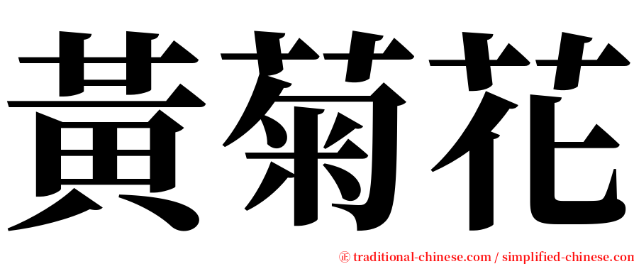 黃菊花 serif font