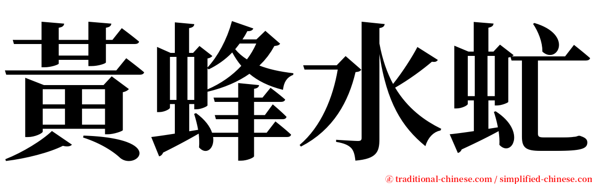 黃蜂水虻 serif font