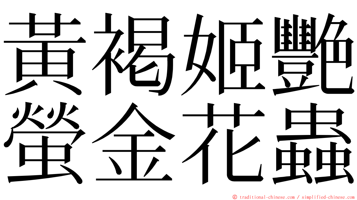 黃褐姬艷螢金花蟲 ming font