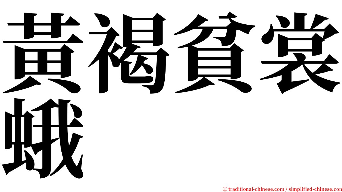 黃褐貧裳蛾 serif font