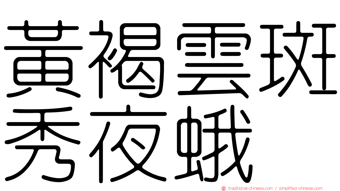 黃褐雲斑秀夜蛾
