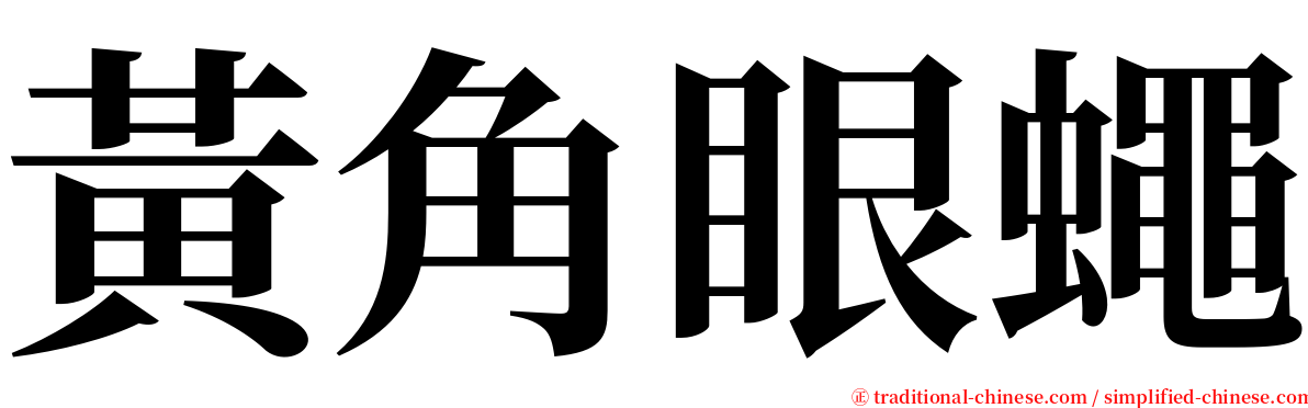 黃角眼蠅 serif font