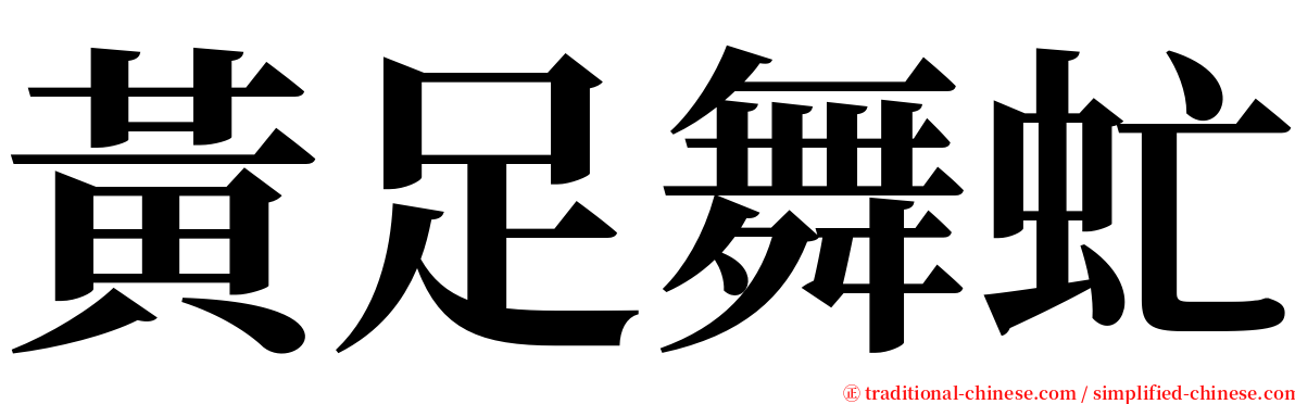 黃足舞虻 serif font