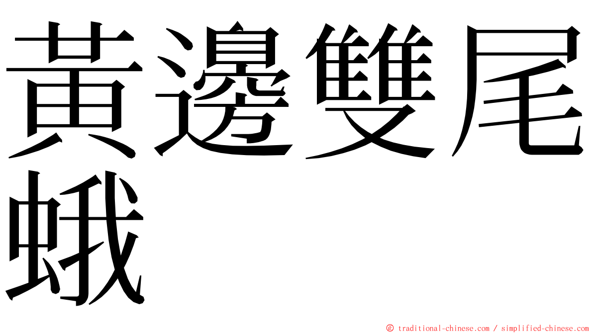 黃邊雙尾蛾 ming font