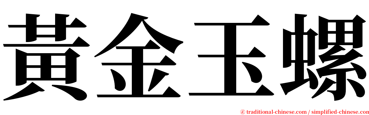 黃金玉螺 serif font