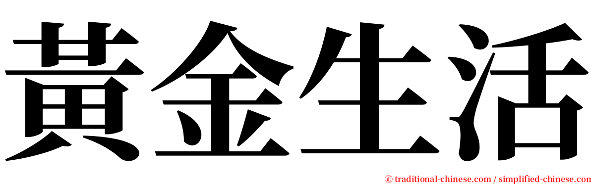 黃金生活 serif font