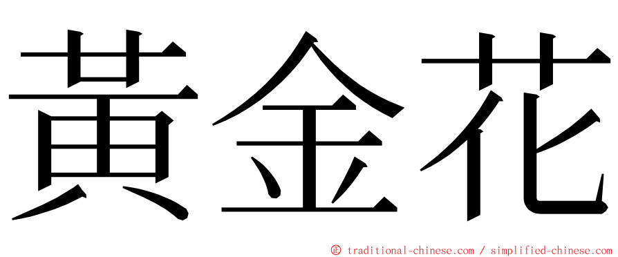 黃金花 ming font