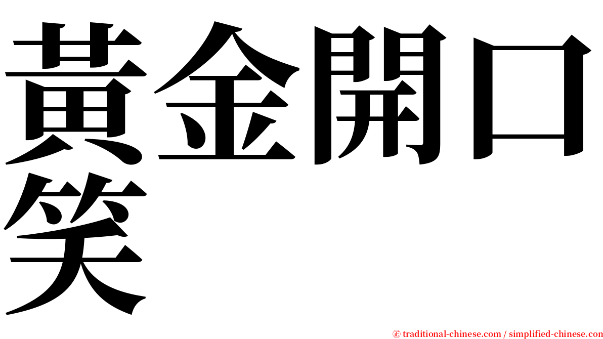 黃金開口笑 serif font