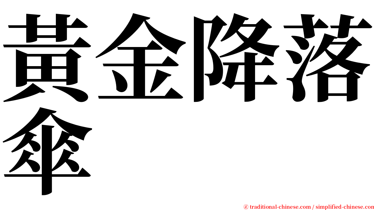 黃金降落傘 serif font