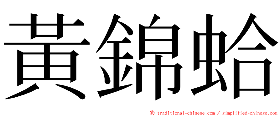 黃錦蛤 ming font